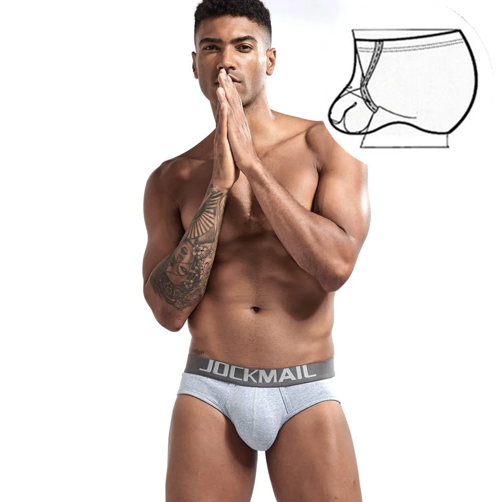 JOCKMAIL underwear men combed cotton rings U convex pocket low waist sexy briefs male cuecas masculinas hot calzoncillos hombre