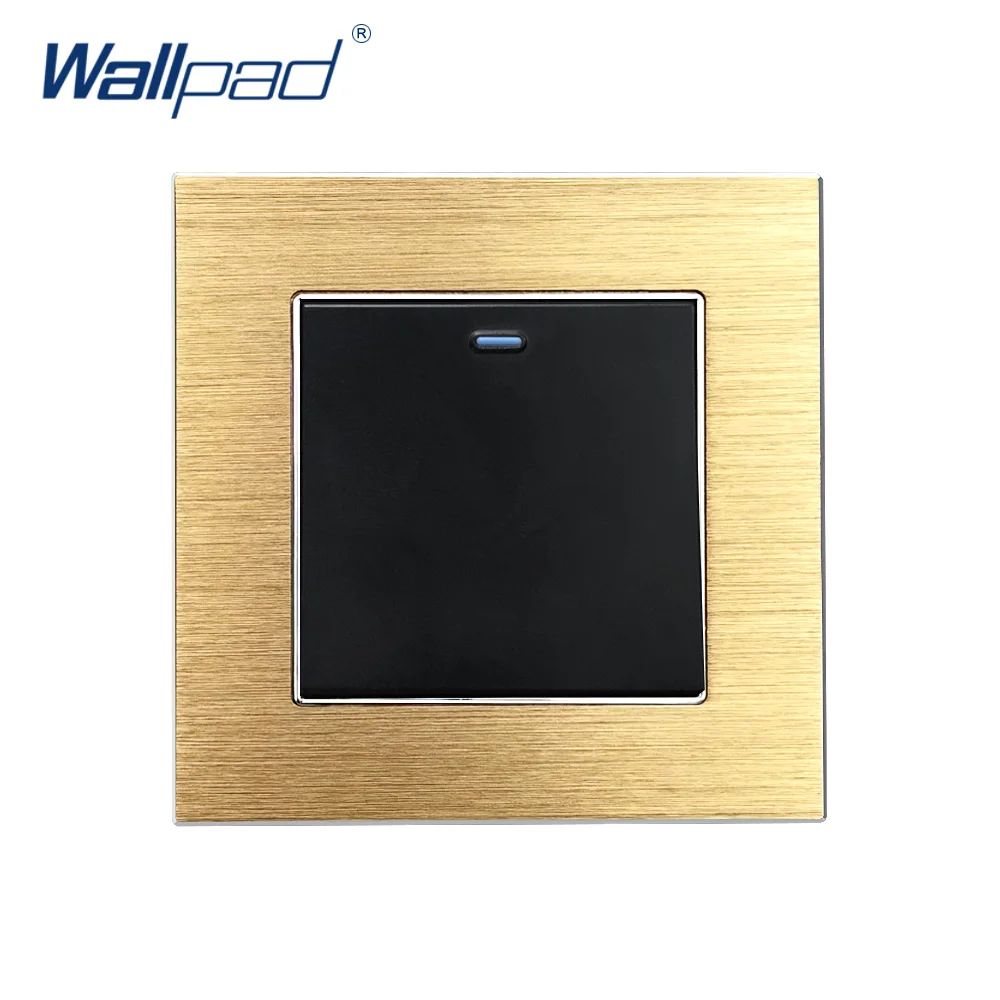 1 Gang Momentray Contact Switch Reset Switches Wallpad EU UK  Luxury Wall Light Switch Satin Metal Panel