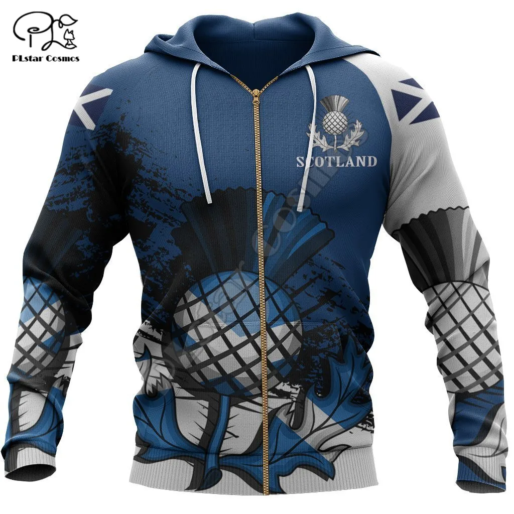 PLstar Cosmos Scotland Flag National Emblem 3D Printed Hoodies Sweatshirts Zip Hoded For Men/Women Casual Streetwear Apparel S16