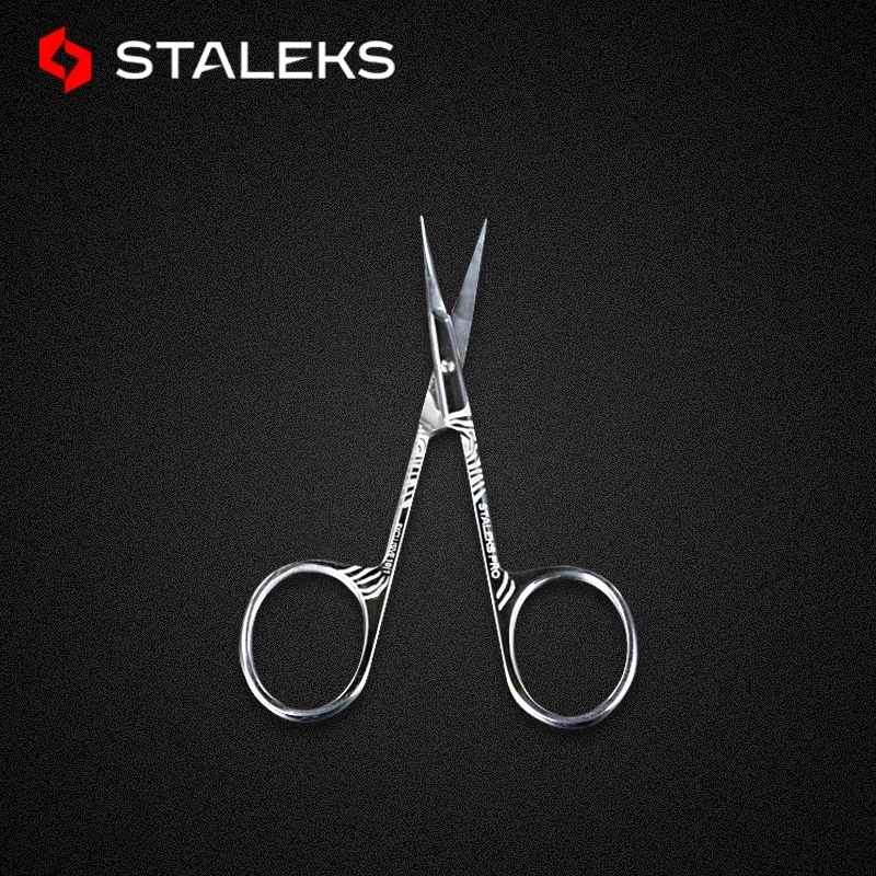 1pc STALEKS Stainless Steel SX-10-1 Eyebrow Scissors Precision Double Eyelid Sticker Scissor Elbow Barb Trimmer Nose Hair Tool