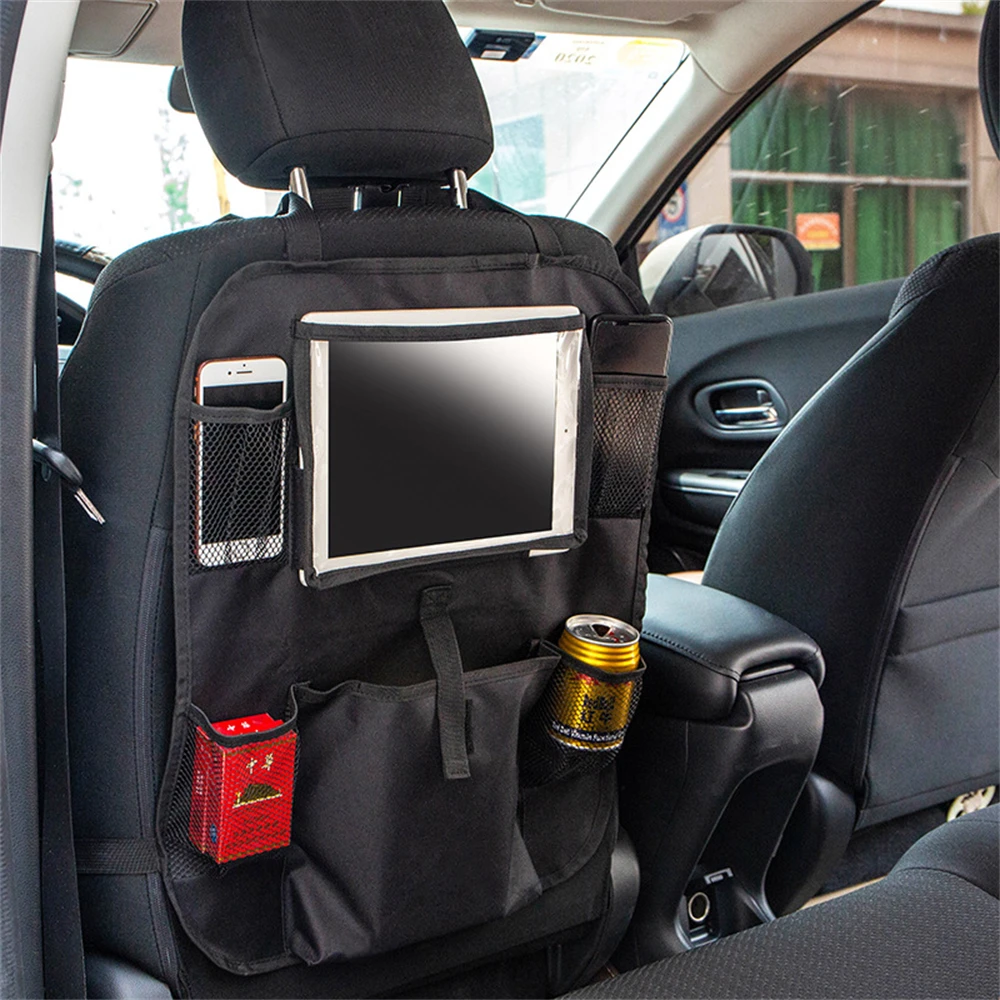 

Universal Car Seat Back Storage Bag Drink Holder Tissue Box Cargo Net Storage Pocket For Trash Bag Food Drink Holder
