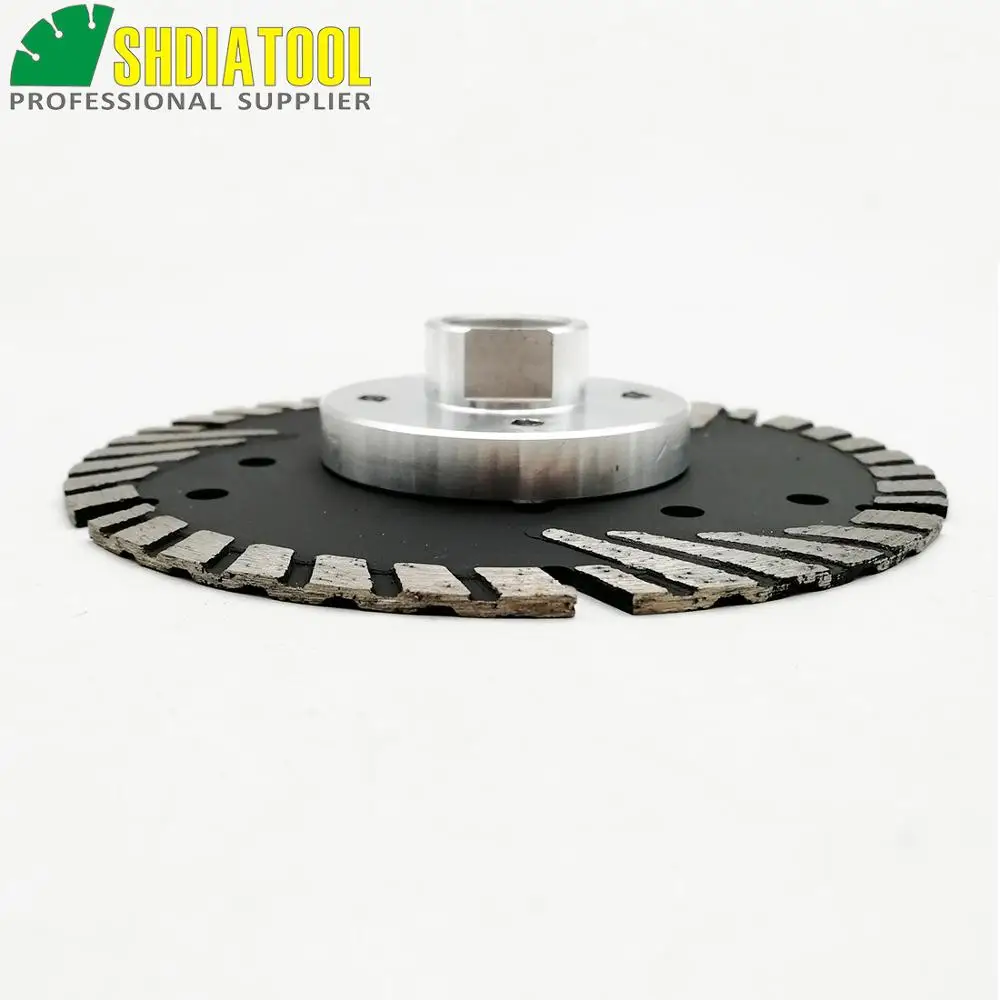 SHDIATOOL 2pcs 4.5" Hot Pressed Diamond Turbo Blade Slant Protection Teeth 5/8-11 FLANGE construction material Cutting Blades