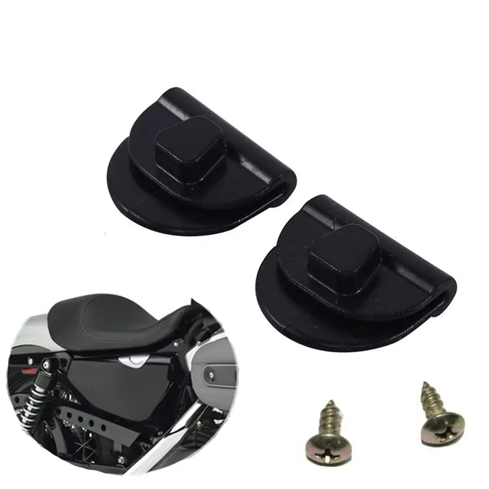 Black Side Battery Cover Clips Mount Clamp L&R Fits For Harley Sportster XL883 XL1200 48 72 2004-2018