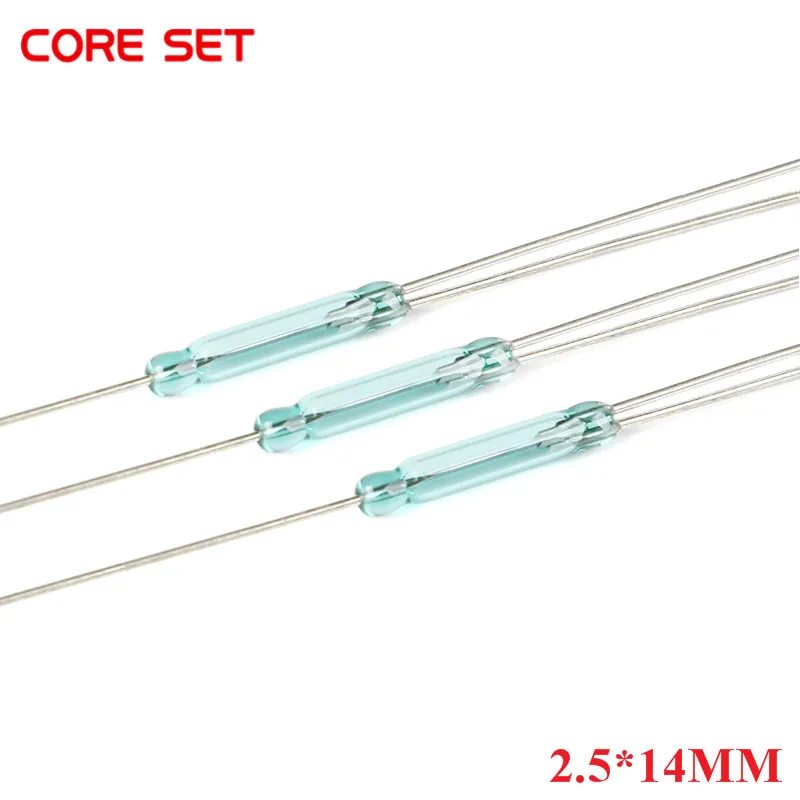 

10pcs/lot 3 pin Reed Switch 2.5X14MM magnetic switch Glass Green Reed Switch Conversion NO NC Normally Open and Normally Close