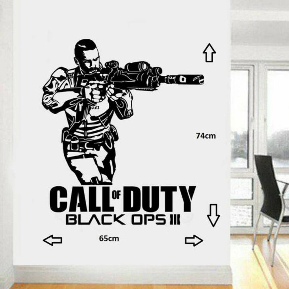 Call of Duty Black Ops 3 Style Ps4 Xbox Teen Room Vinyl Wall Art Decal Sticker Soldier Home Decoration