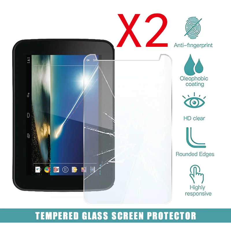 2Pcs Tablet Tempered Glass Screen Protector Cover for Tesco Windows Connect 7 Tablet Explosion-Proof Tempered Film