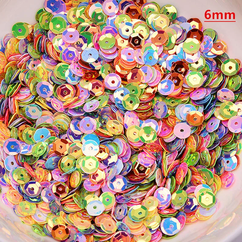 Flat round PVC harp 6mm unbreakable sequins for wedding embroidery home furniture sewing sequins DIY beauty accessories