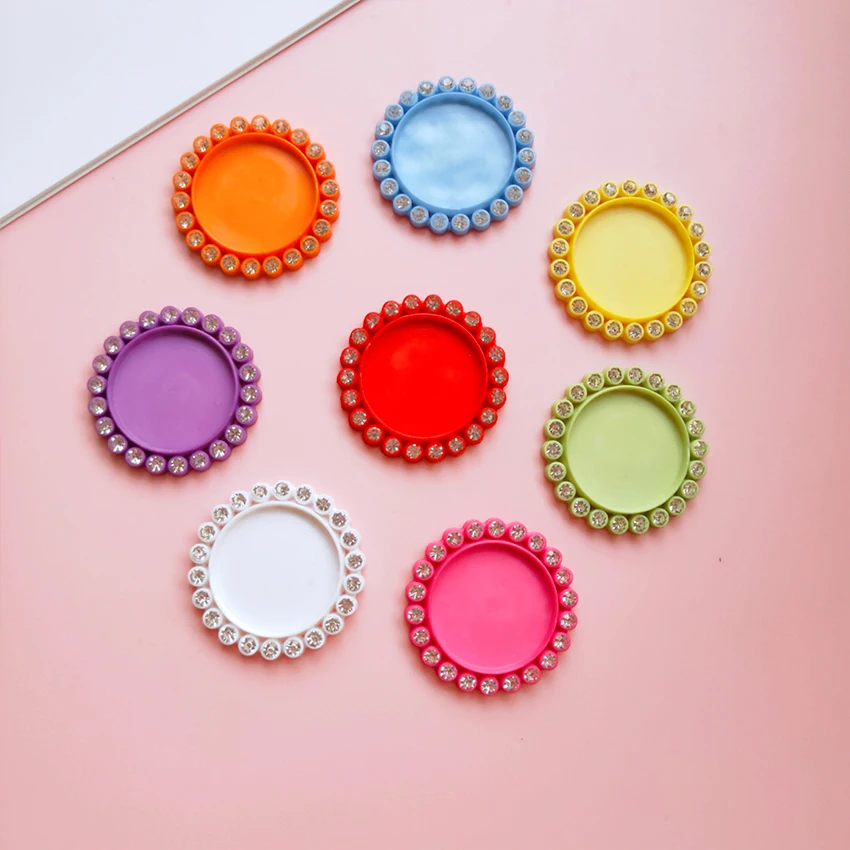 16 Pcs/Lot 35mm Plastic Cabochons Round Charms For Jewelry Making