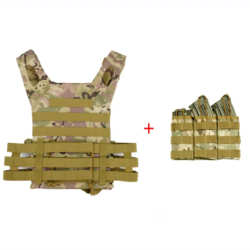 Tactical Hunting Molle Vest Army Paintball Protective Plate Carrier Vest Military Airsoft Combat Body Armor With Magazine Pouch