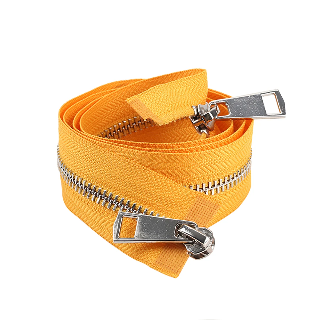 30/40/50/60/70/80cm 5# Colorful High Quality Open-end Double Sliders Silver Metal Zipper DIY Handcraft For Cloth Pocket Garment