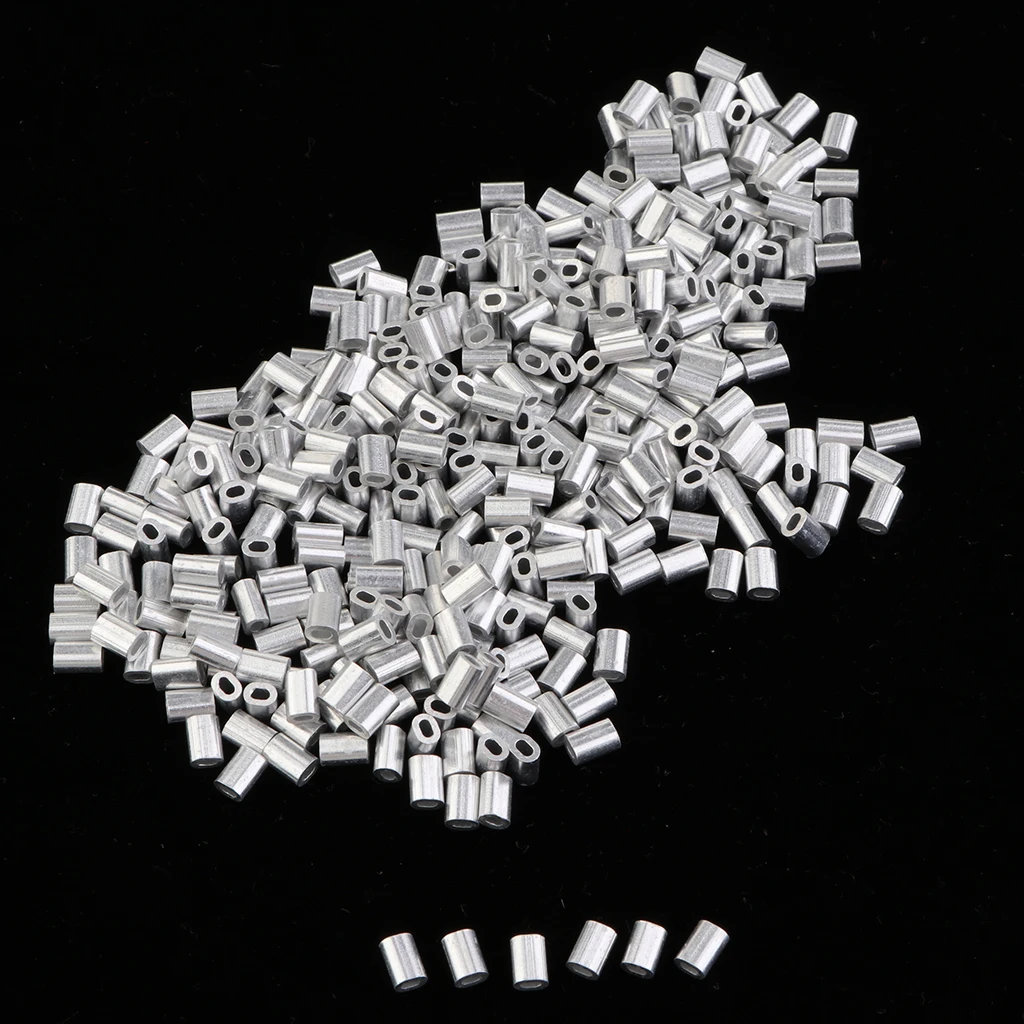 1000Pcs Fishing Double Barrel Aluminium Crimp Sleeves Tube DIY Accessories