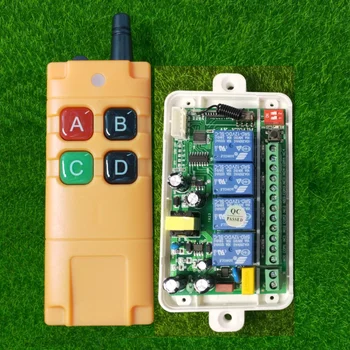 산업용 원격 제어 홈 스마트 RF 무선 원격 스위치, 수동 기능, AC85V, 250V, 110V, 220V, 4CH, 10A, 2000m