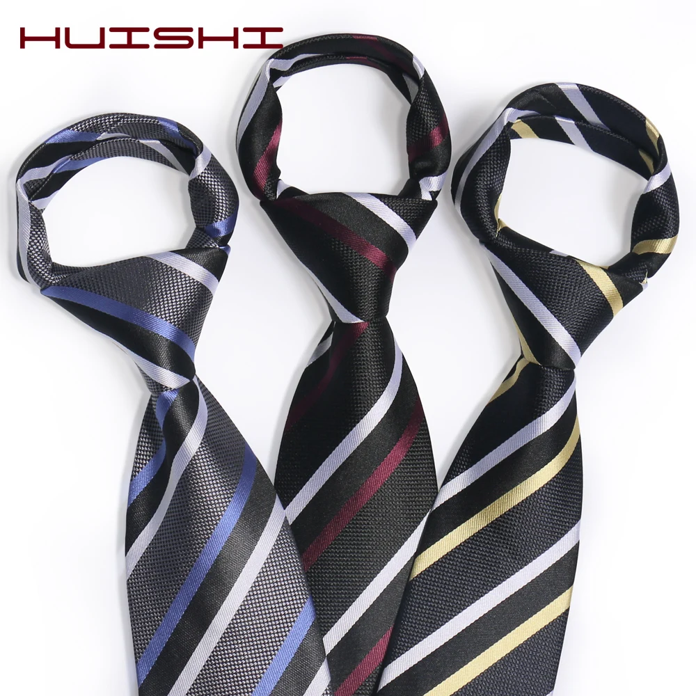 

HUISHI Tie Men Wedding Solid Color Stripe Flower Floral 8cm Jacquard Necktie Black Dark Blue Accessories For Business Party