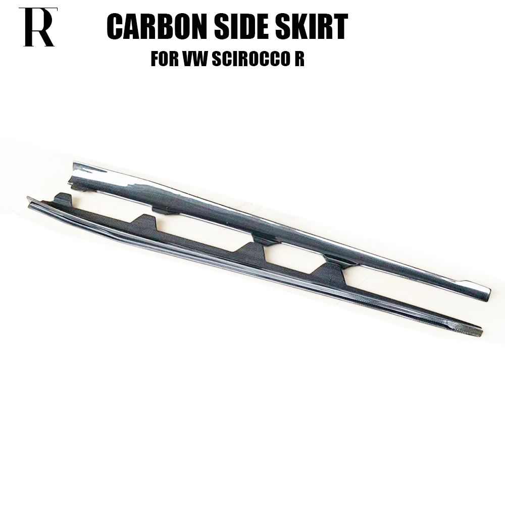 Carbon Fiber Side Bumper Extension Skirt For Volkswagon Scirocco R R20 Bumper 2009 - 2016 ( Not for Normal car )