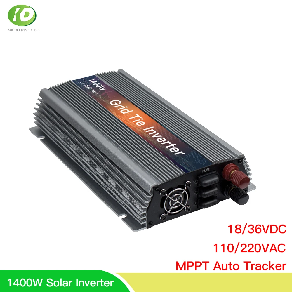 GTI1400 MPPT Solar Micro Inverter 18V 36V On Grid Tie Inversor Converter Home 110V 220V For Battery Wind Generator Solar Panel