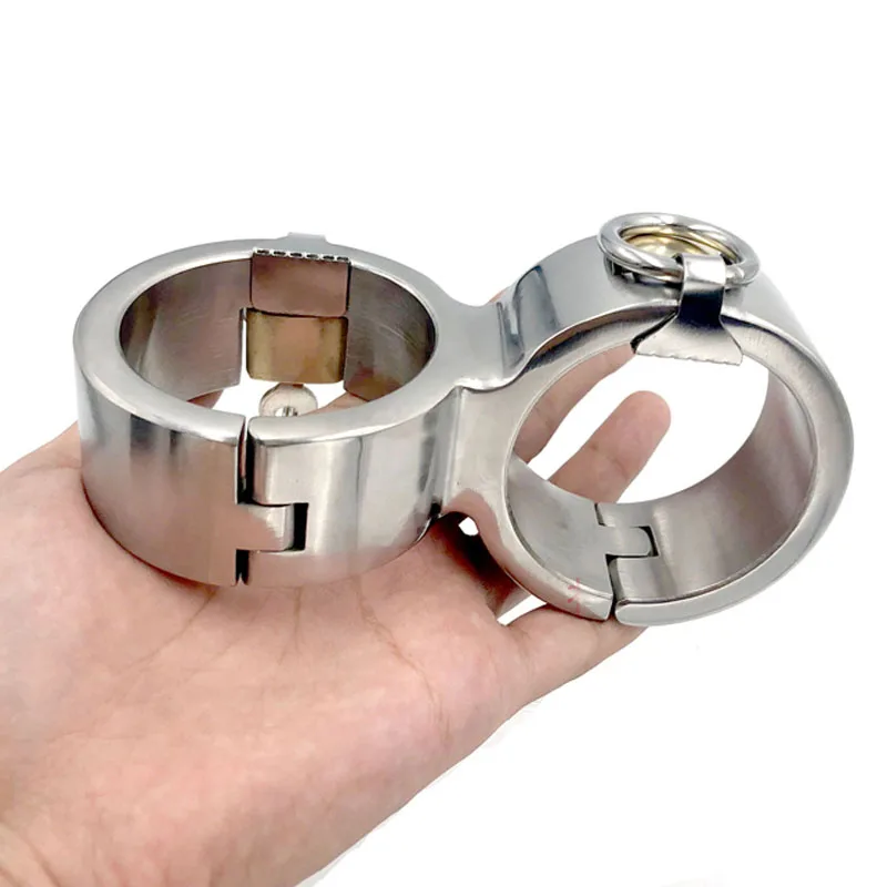 

Stainless Steel Cross Handcuffs Adult Games Metal Bondage Restraints Lockable Hand Cuffs BDSM Sex Toys For Couples Women sexshop