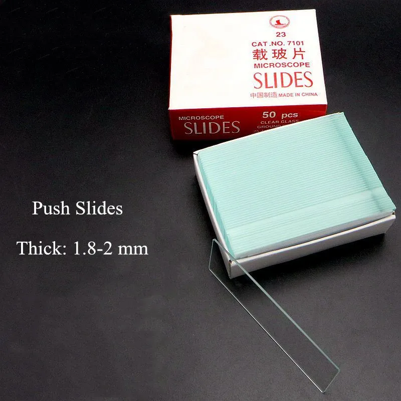 Microscope Slides Thick 2 mm Blood Bone Marrow Push Slides For Microscope 25.4mm x 76.2mm Microscope Accessories 50pcs/pk