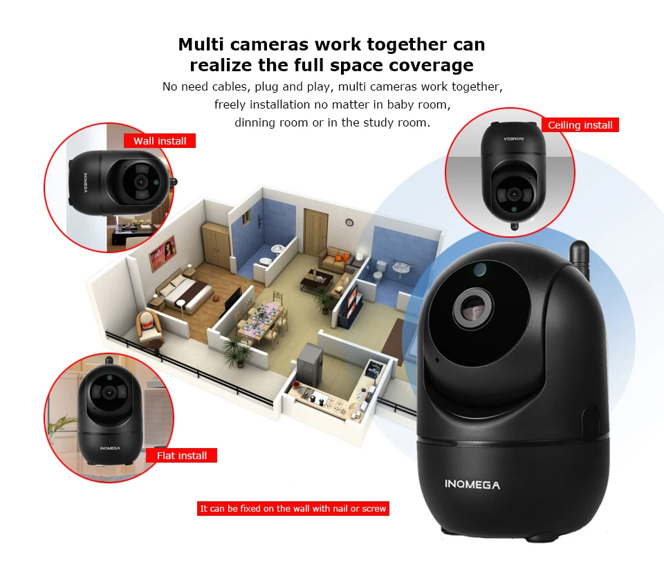 INQMEGA HD 1080P Cloud Wireless IP Camera Intelligent Auto Tracking Of Human Home Security Surveillance CCTV Network Wifi Camera