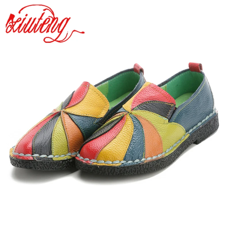 Xiuteng Spring Ladies Genuine Leather Handmade Shoes Women Flat Shoes Women 2023 Autumn Soft Loafers Flats