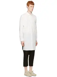 Men's new fashion trend, split personality long shirt, singer catwalk style, casual, large size, long sleeve shirt