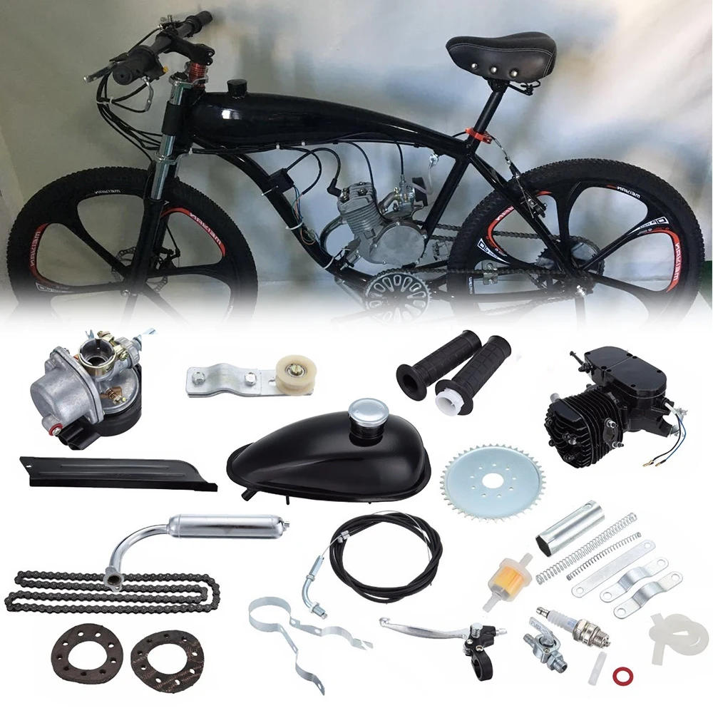 50cc/80cc/100cc 2 Stroke Bicycle Motorcycle Gasoline Engine Kit for DIY Electric Bicycle Mountain Bike Petrol Engine Motor Set