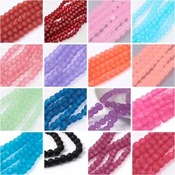 4/6/8/10mm Transparent Frosted Glass Beads Strands Round Loose Spacer Bead For Bracelet Necklace DIY Jewelry Making Accessories