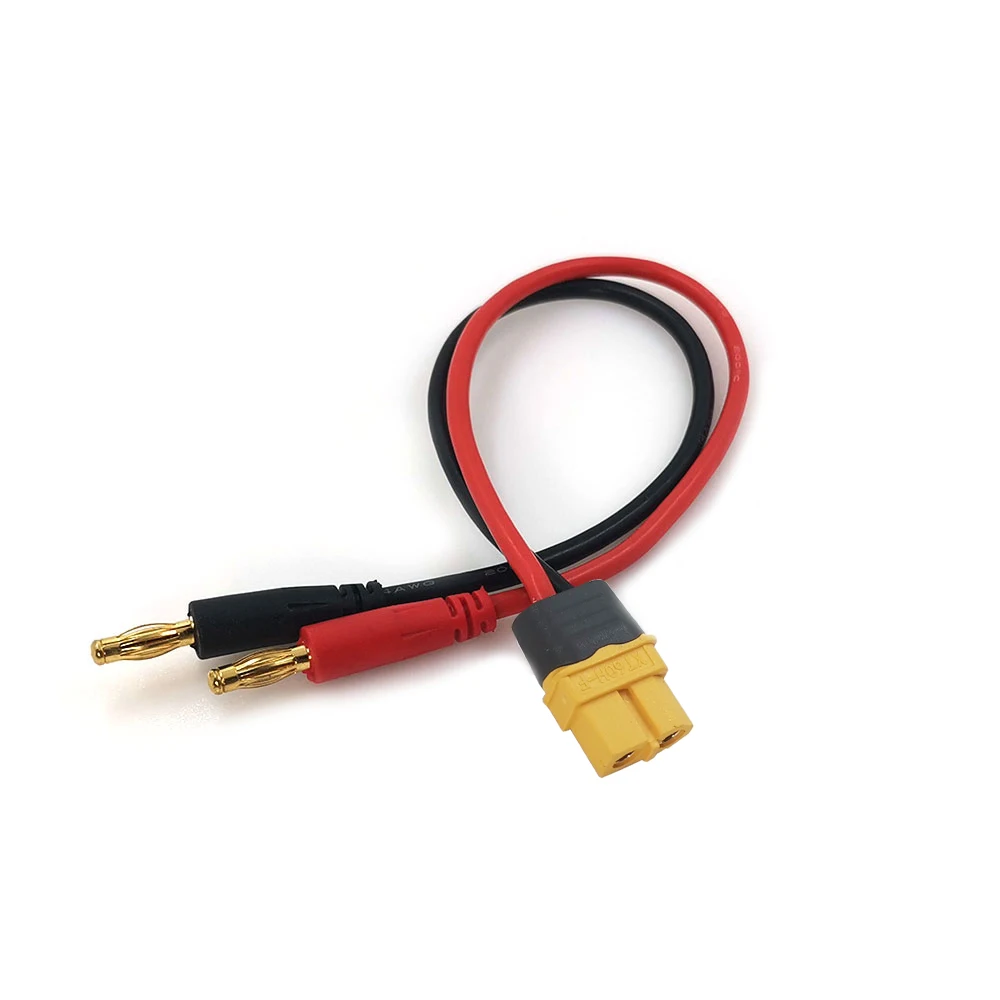 HOBBYMATE Amass XT60 Female 4.0MM Banana Connector Plug TO 14AWG CABLE 30cm for Rc Battery Charger