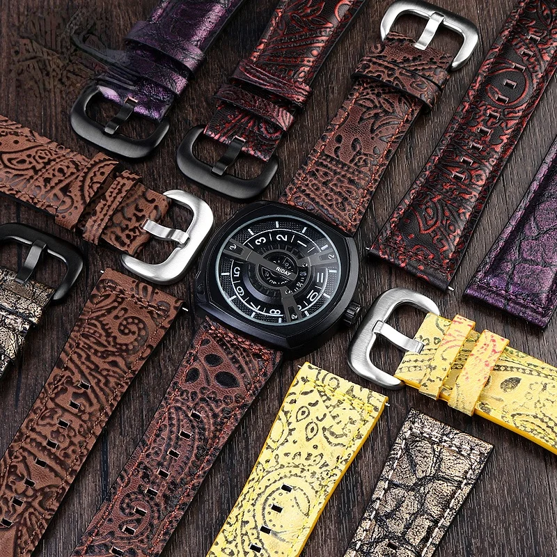 For Seven Friday P1p2 M1m2/02 Series Vintage Genuine Leather Watch Band 28mm First Layer Cowhide Bracelet Accessories