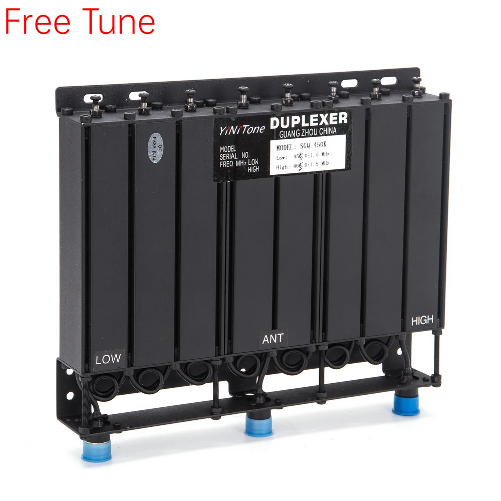 

YiNiTone 100W UHF 8 Cavity Duplexer Wide Band N Connector Free Tune Radio Repeater Duplexr 400-520Mhz