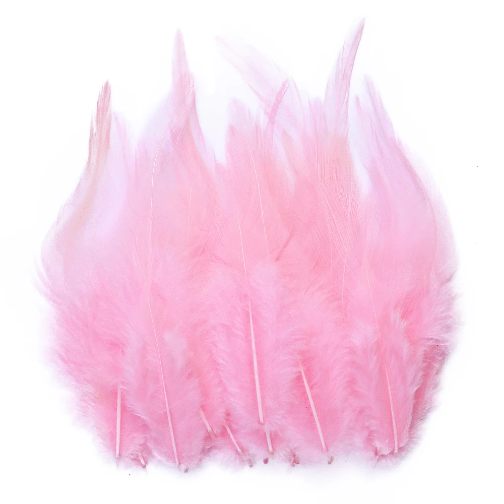 100pcs Rooster Feather Plume For Jewelry Making Pink Fly Tying Plumas Wedding Dress Decorative Dream Catcher Feathers DIY Crafts