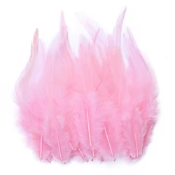 100pcs Rooster Feather Plume For Jewelry Making Pink Fly Tying Plumas Wedding Dress Decorative Dream Catcher Feathers DIY Crafts