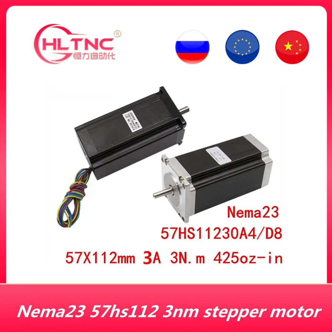 

Двигатель шаговый Nema 23 57HS 57X112 3A 3 Нм, 4-проводной двигатель 112 мм, унций/дюйм, для 3D-принтера, для гравировально-фрезерного станка с ЧПУ, 1 шт.