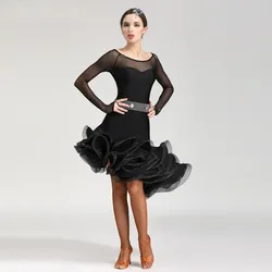 Latin Dance Dress Women/Girls Blue/Black Rumba/Samba/Cha Cha Dance Wear Latin Dance Dresses for Sale Vestido Baile Latino