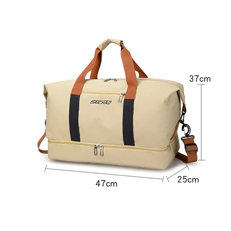 Gym Bags For Shoes Women Men Travel Waterproof Sports Fitness Training Athletics Large Duffle Weekend Canvas Shoulder Handbags