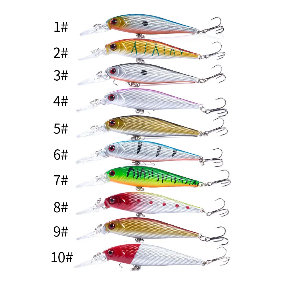 10.5CM-9.5G Minnow Fishing Lure Wobbler Artificial Bait Diving 0.5-1.5m Bass Pike Carp Hard Bait Treble Hook