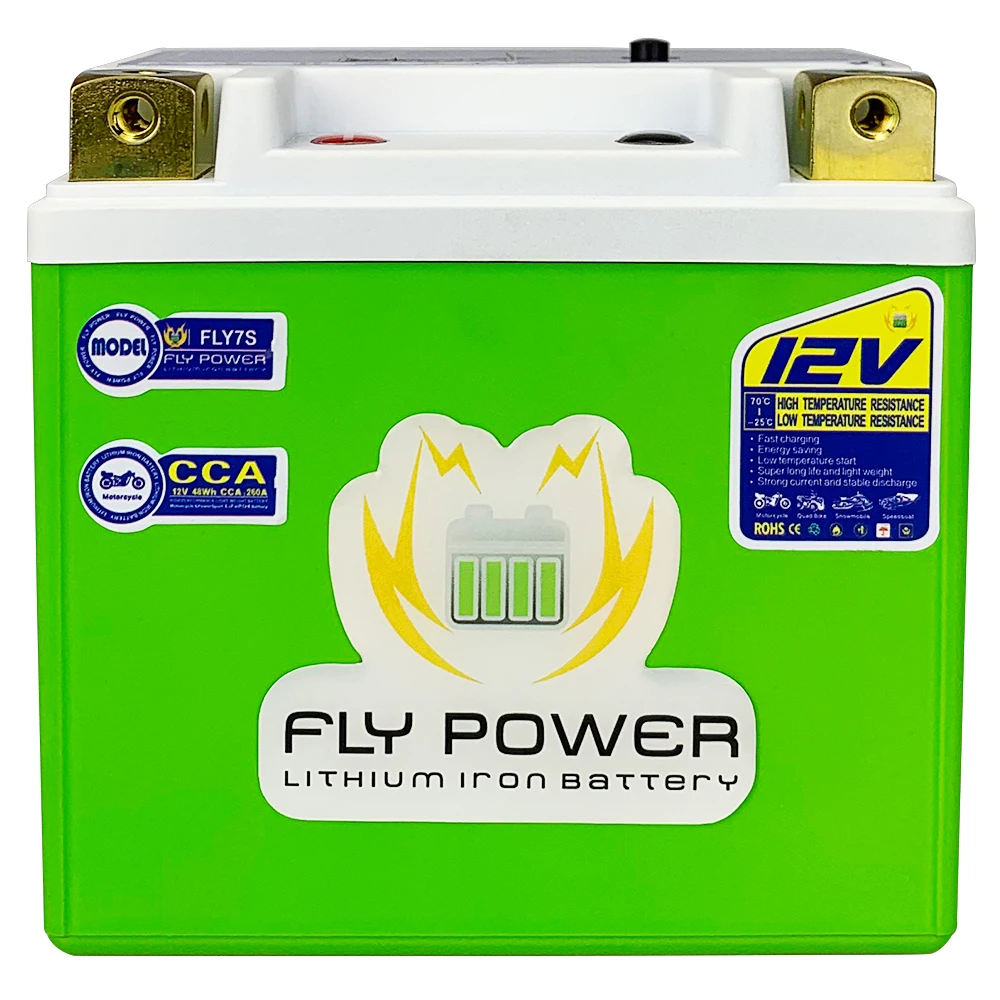 Batería de iones de litio para motocicleta FLY7S LiFePO4, 12V, 48Wh, CCA, 260A, baterías de fosfato de hierro y litio para Scooter, YTZ7S, YTZ7S-BS,