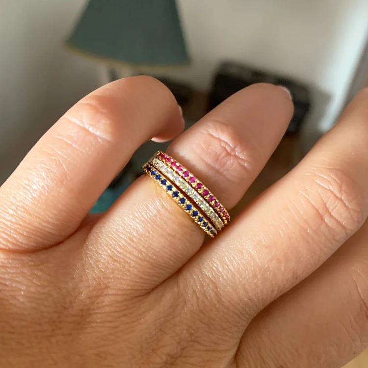 Korean Dainty Rings For Women Aesthetic Accessories Jewellry Date Engagement Women\' Ring Thin Colorful Finger Jewelry R132