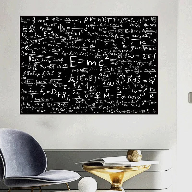 E Mc2 Quality Formula Letter Canvas Print Making Mathematical Formula Picture Mural Poster Living Room Home Decoration