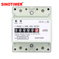 Electric Single Phase Two Wire AC 220V 100A Energy Meter kWh Counter Consumption Analog Electricity Wattmeter Household Din Rail