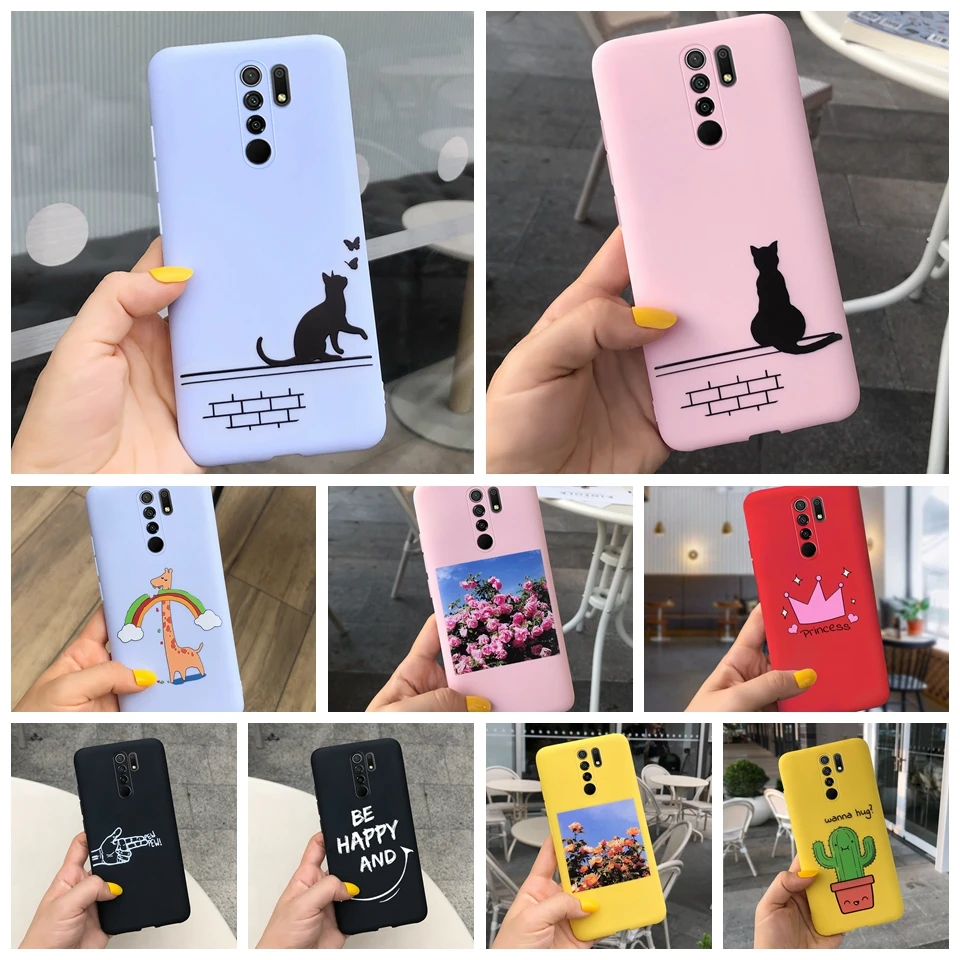 Cute Animal Flowers Soft Phone Case For Xiaomi Redmi 9 Redmi9 Bumper Case Fundas Coque For Redmi 9 Redmi9 Back Cover 6.53