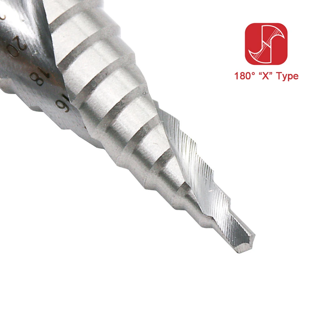 4-12Mm/4-20Mm/4-32มม.HSS เจดีย์เจาะเกลียวคู่ร่องขั้นตอนเจาะกรวยโลหะสามเหลี่ยม Shank รูโลหะเหล็กเจาะ