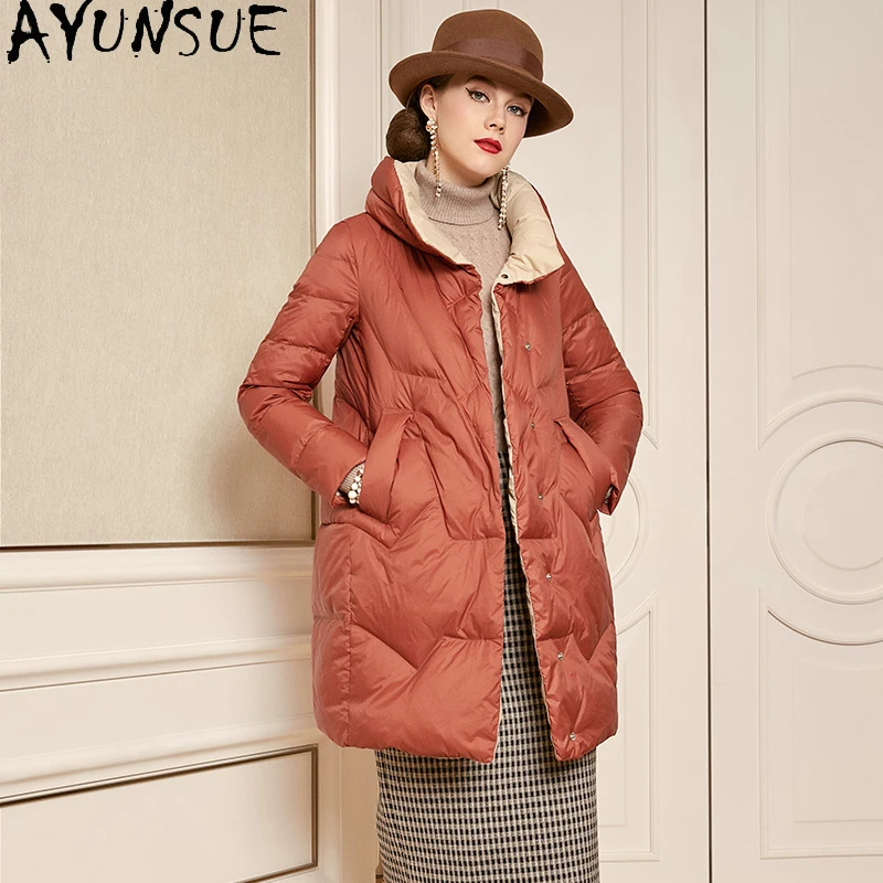 

AYUNSUE Women's Down Jacket Woman Coat 90% White Duck Down Jackets Female Winter Parkas Warm Thick Coats 2020 Mujer Chaqueta 32