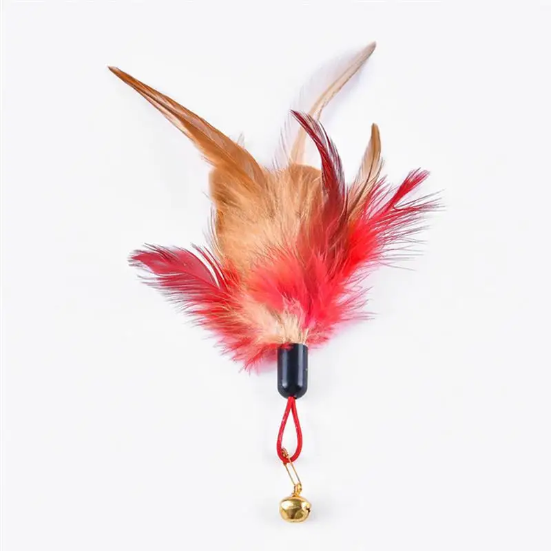 Kapmore 1pc Colorful Cat Teaser di Ricambio Creativo Faux Feather Cat Gioca Giocattolo di Addestramento del Gatto Giocattolo Pet Forniture Colore