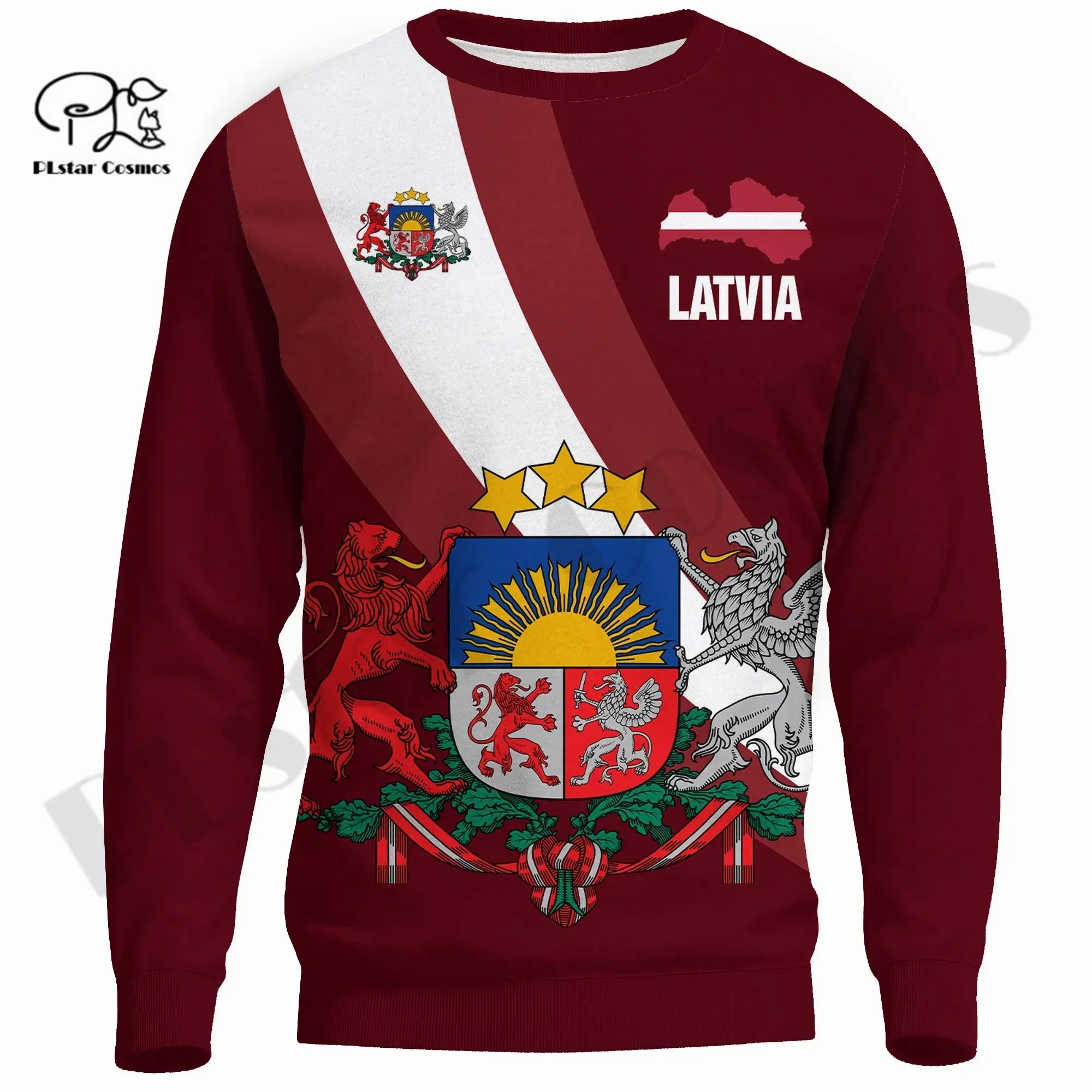 PLstar Cosmos 3DPrint Newest Latvia Country Flag Unique Men/Women Premium Hrajuku Casual Streetwear Hoodies/Zip/Sweatshirt W-6