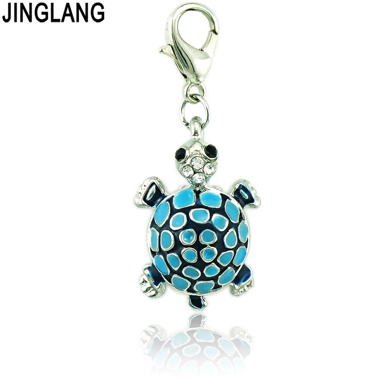 JINGLANG Fashion Animal Lobster Clasp Charms Dangle Enamel Crabs Charms For Jewelry Making DIY Accessories