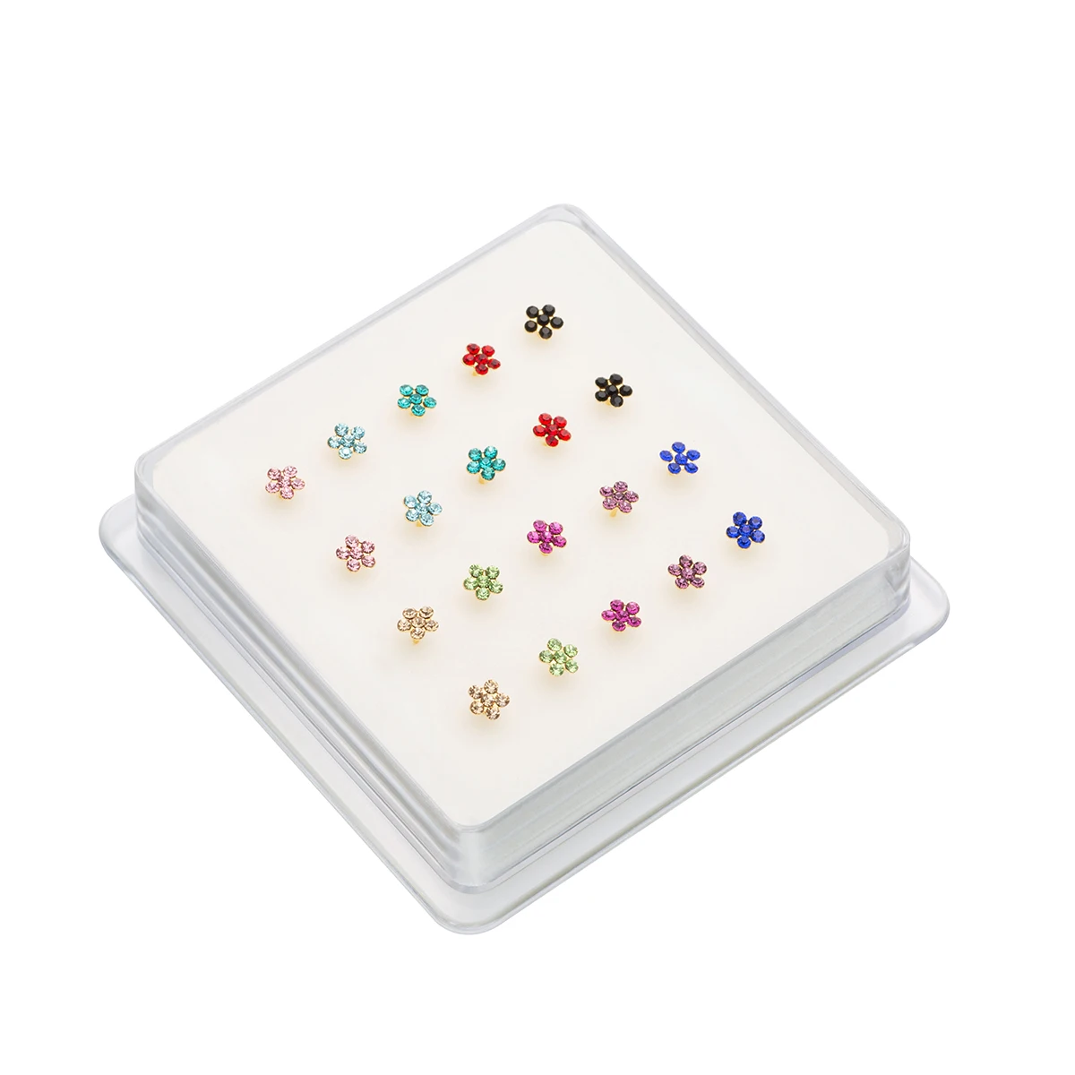 Hotsale 925 Sterling Silver Flower Shaped Nose Piericing Nose Stud Body Jewelry Piercing Nariz Aros Plata Ley Percing Nez