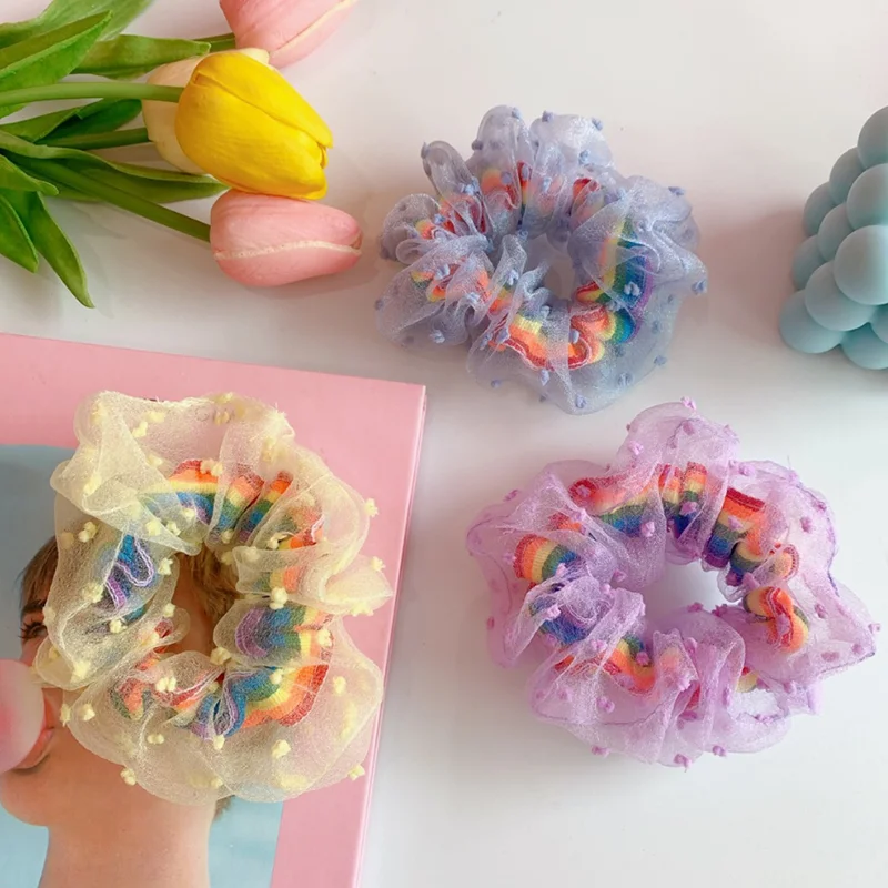 FANDY Daisy Flower Women Girls Elastic Hair Rubber Bands Accessories Scrunchies Headwear Hair Tie Ring Ponytail Holder Headdress