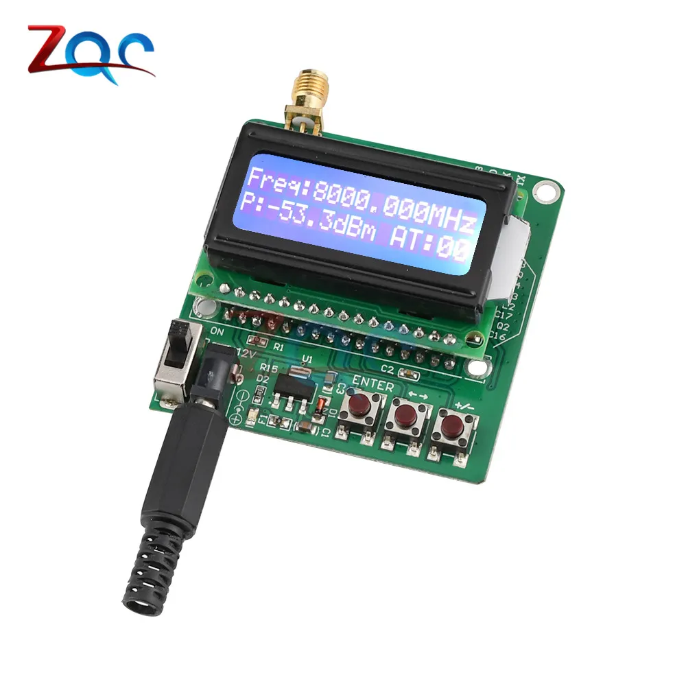 1M-8G RF Power Meter -60 to -5dBm Adjustable Power Attenuation 1602LCD Digital Display Signal Generator Strength Module