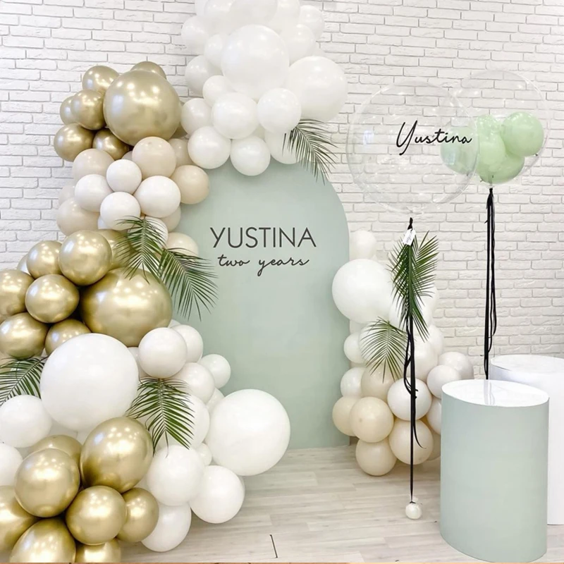 White Chorme Gold Balloon Garland Arch Kit Ballons Bride Wedding Globos Birthday Party Decorations Valentine's Day Supply Shower