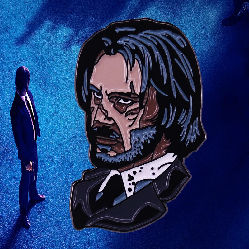 Baba Yaga Pistol John Wick Bill and Ted Brooch Keanu Reeves Enamel lapel pin